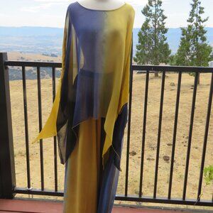 NWT Sterling Styles 2 Piece Set One Size M/L Iris Gold Ombre Palazzo  Lagenlook